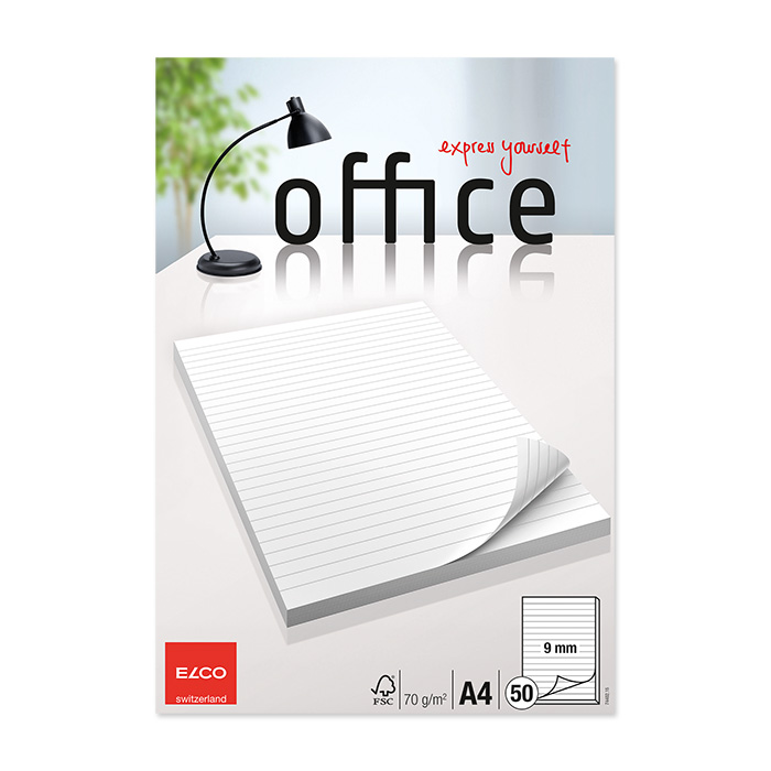 Elco Writing pad Office 70 gm² A4, lined, 50 pages