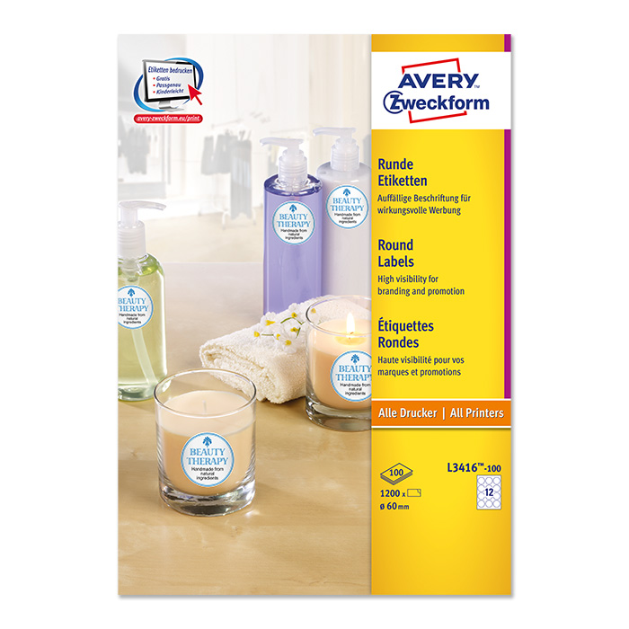 Avery Zweckform Etiquettes Multi-usage rondes 60 mm Ø