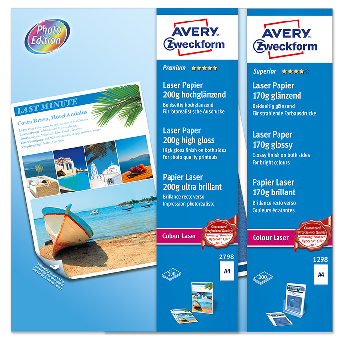 Avery Zweckform Farb-Laserpapier Premium / Superior