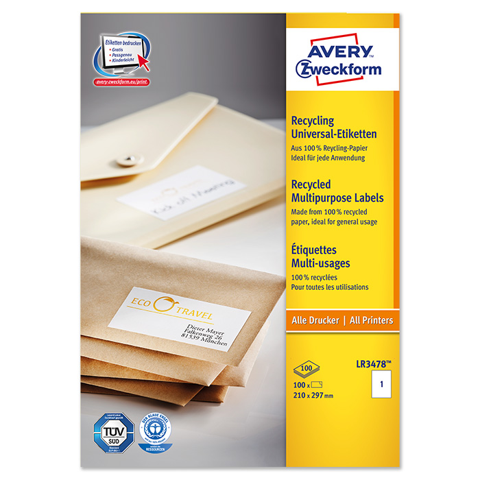 Avery Zweckform multipurpose labels recycling