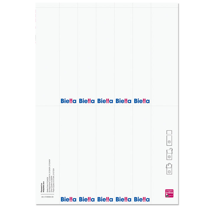 Biella Ordner-Rückenschilder lang für Drucker 27 x 145 mm, 10 A4-Bogen à 10 Etiketten