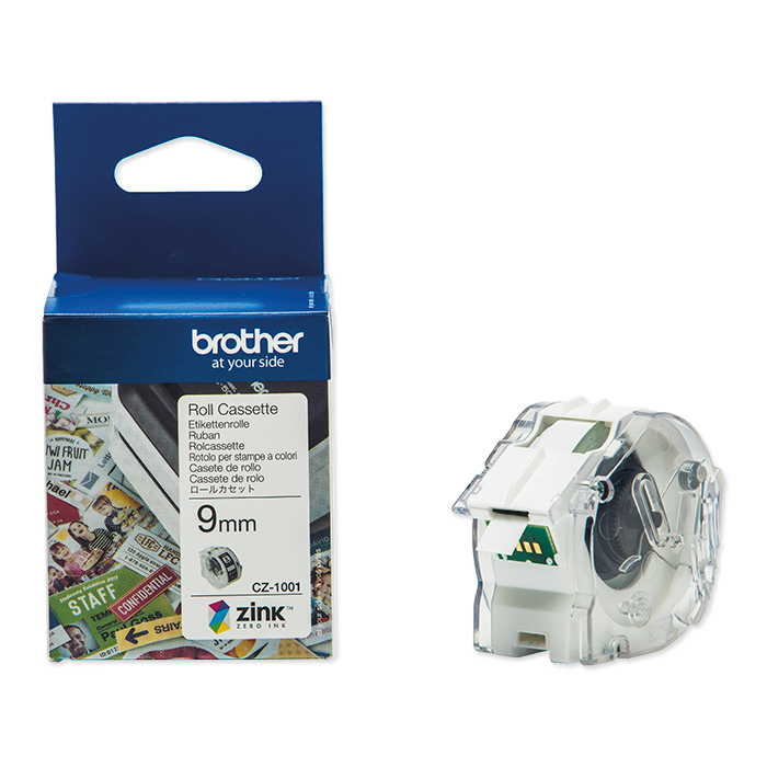 Brother Etiketten zu Labelprinter VC-500W Colour Paper Tape CZ-1001,  9 mm x 5 m