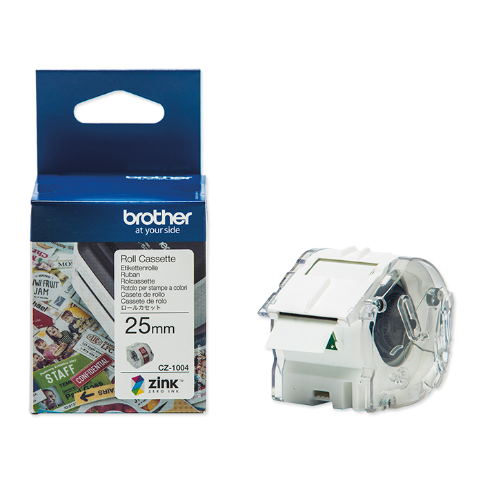 Brother Labels for VC-500W Colour Paper Tape CZ-1004, 25 mm x 5 m