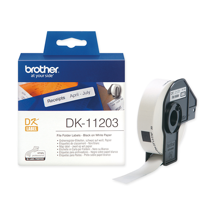 Brother Labels for label printers paper File Folder, 17 x 87 mm, white paper