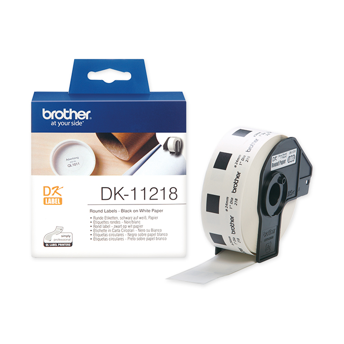Brother Labels for label printers paper round 24 mm, white paper