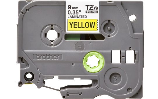 Brother P-Touch Tape Cartridge TZe, laminated, 9 mm Black on yellow tape