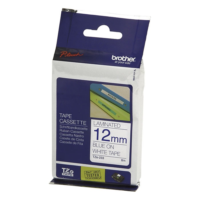 Brother P-Touch Tape Cartridge TZe, laminated, 12 mm 5 x Black on white tape
