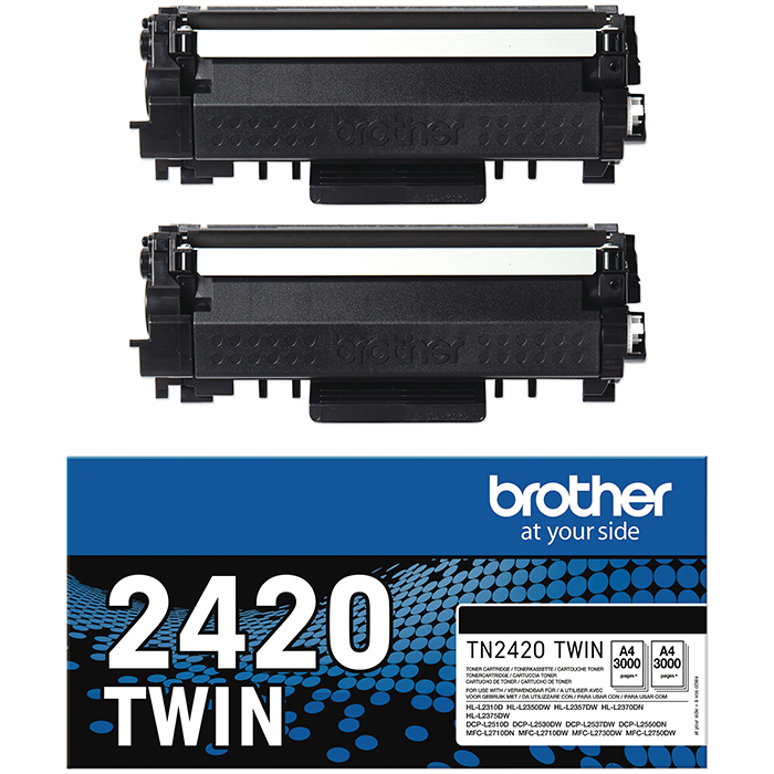 Brother Cartouche toner TN-2410 / 2420 Twin Pack noir, 2 x 3'000 pages