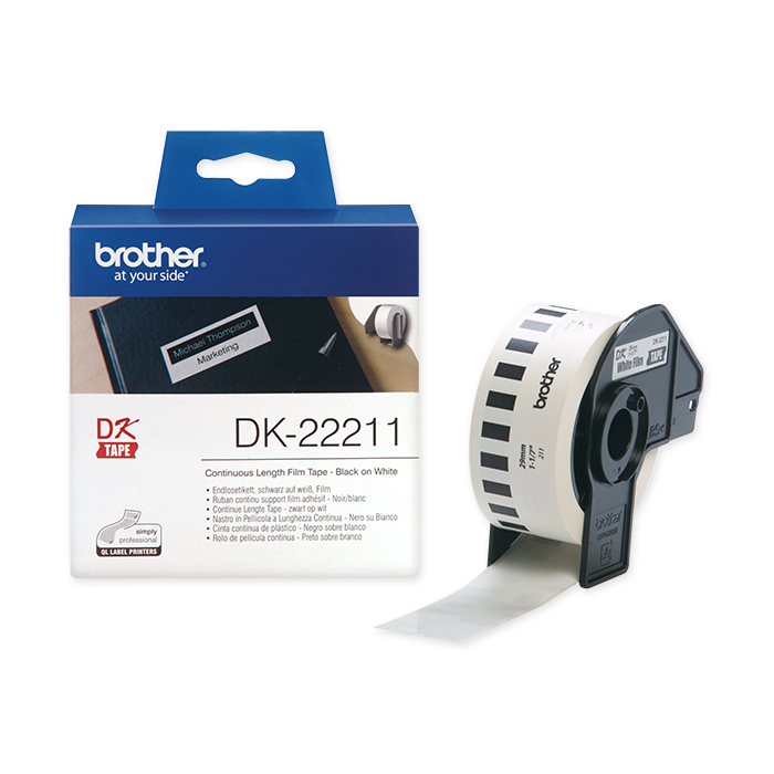 Brother Etichette per stampanti di etichette film modulo continuo, 29 mm x 15 m, film bianco