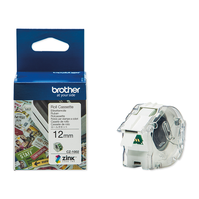 Brother Etiquettes pour VC-500W Colour Paper Tape CZ-1002, 12 mm x 5 m