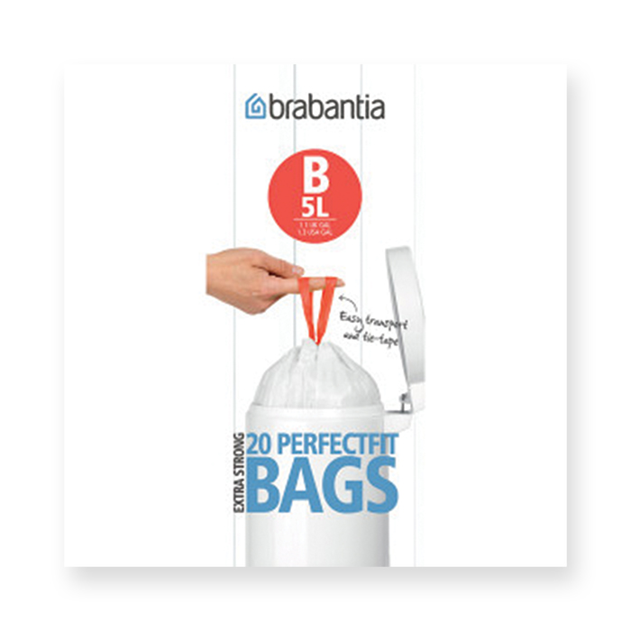 Brabantia rubbish bag PerfectFit Code B, 5 litres 340 x 330 mm