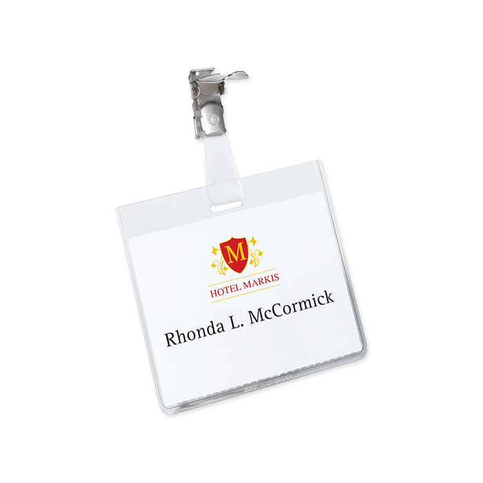 Durable Name tag with clip 60 x 90 mm, landscape format