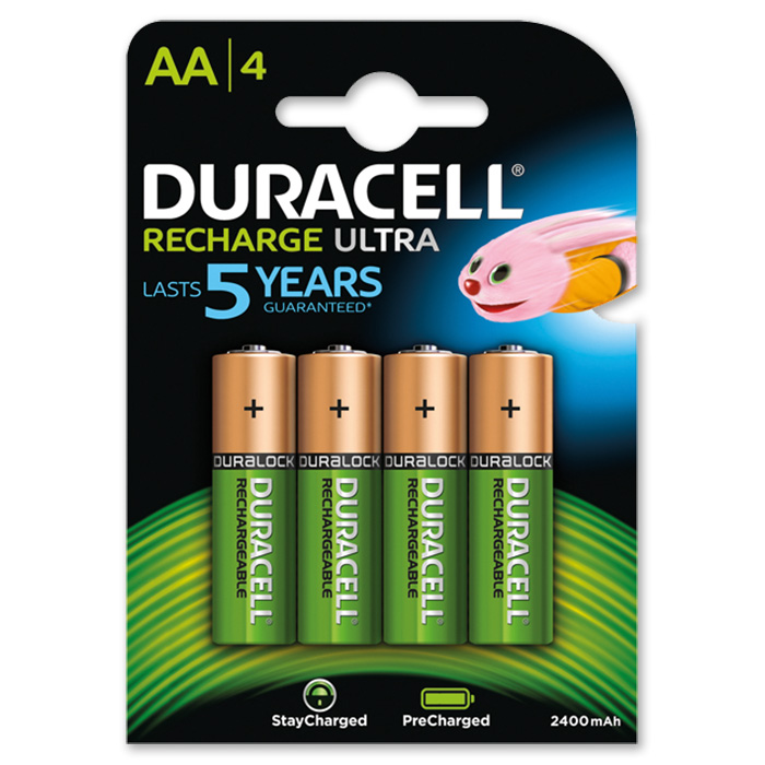 Duracell Rechargeable AA 2500 mAh, 4 pieces