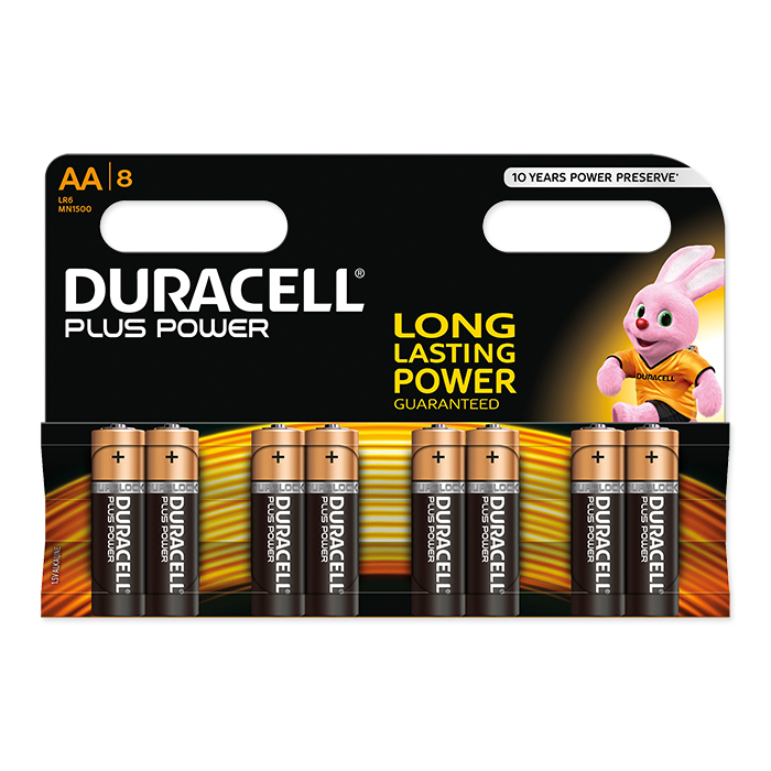 Duracell AA Plus Power 1.5 Volt, 8 pieces