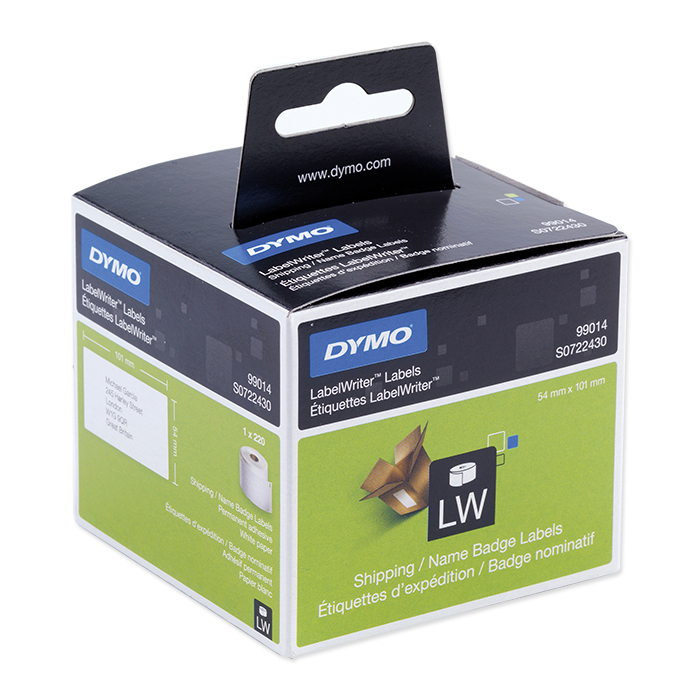 Dymo Labels for label printers Addresses for packs, 101 x 54 mm, white, permanent