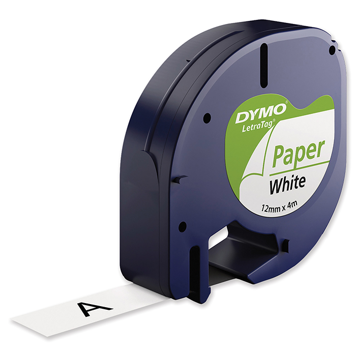 Dymo Tape cartridge LetraTag Plastic tape, white