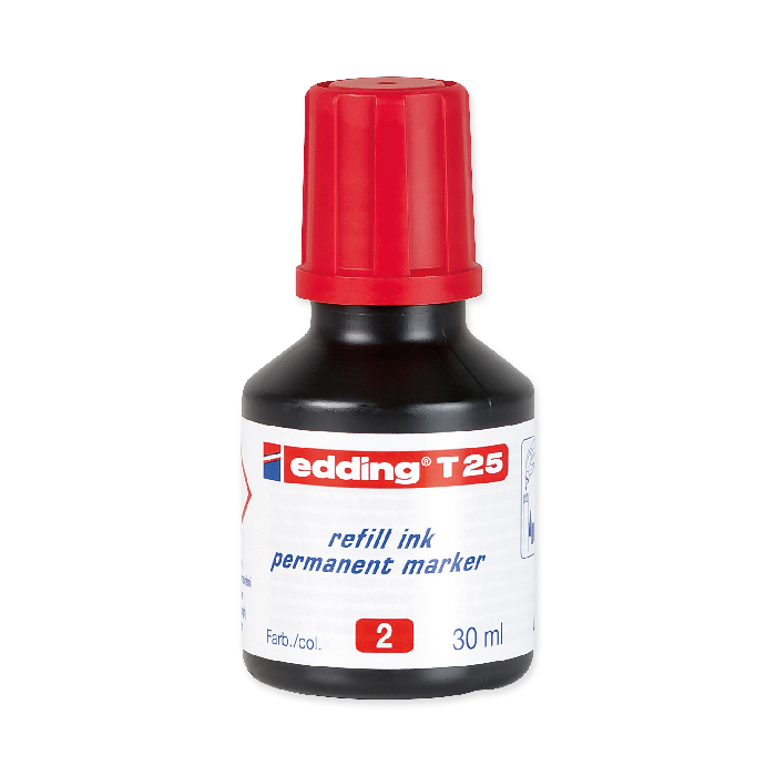 Edding Inchiostro di ricarica T-25 / T-100 / T-1000 30 ml, rosso