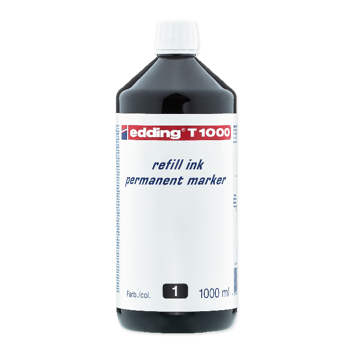 Edding Refill ink T-25 / T-100 / T-1000 1,000 ml, black