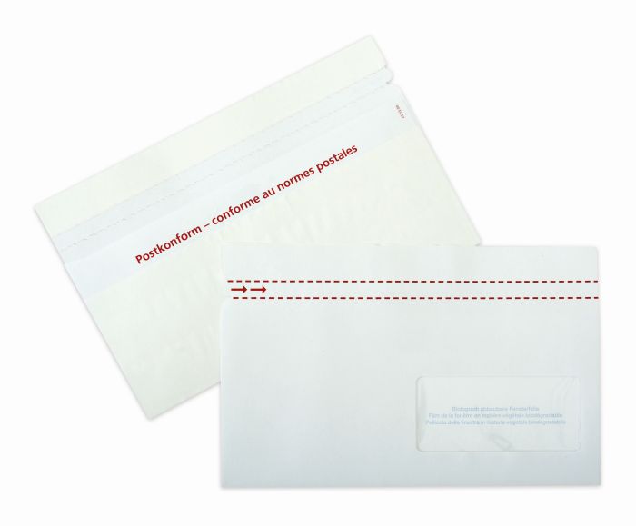 Porte-documents Elco Quick Vitro en papier C5/6, 229 x 114 mm, fenêtre à droite, blanc
