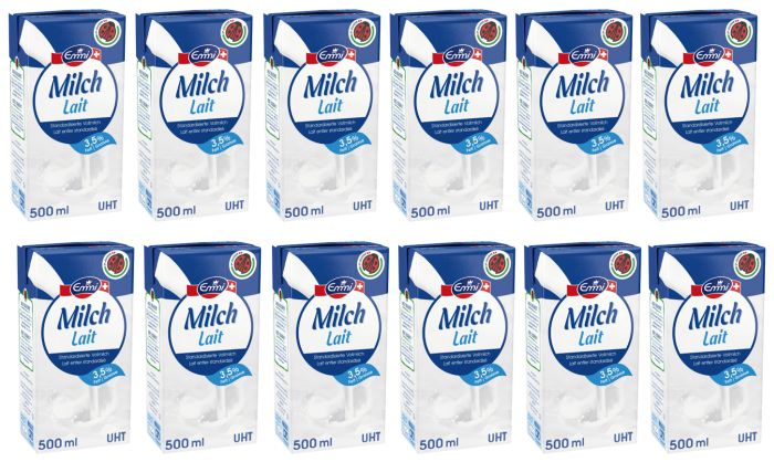 Emmi Milk UHT, Tetra Pack IP Suisse full-cream milk, 0,5 litre