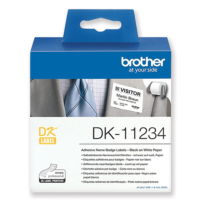 Brother Etiquettes pour imprimantes pour étiquettes papier badges, 60 x 86 mm, papier blanc