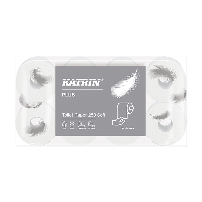 Katrin Carta igienica Plus Toilet 250 soft 3-veli, 9,5 x 11 cm