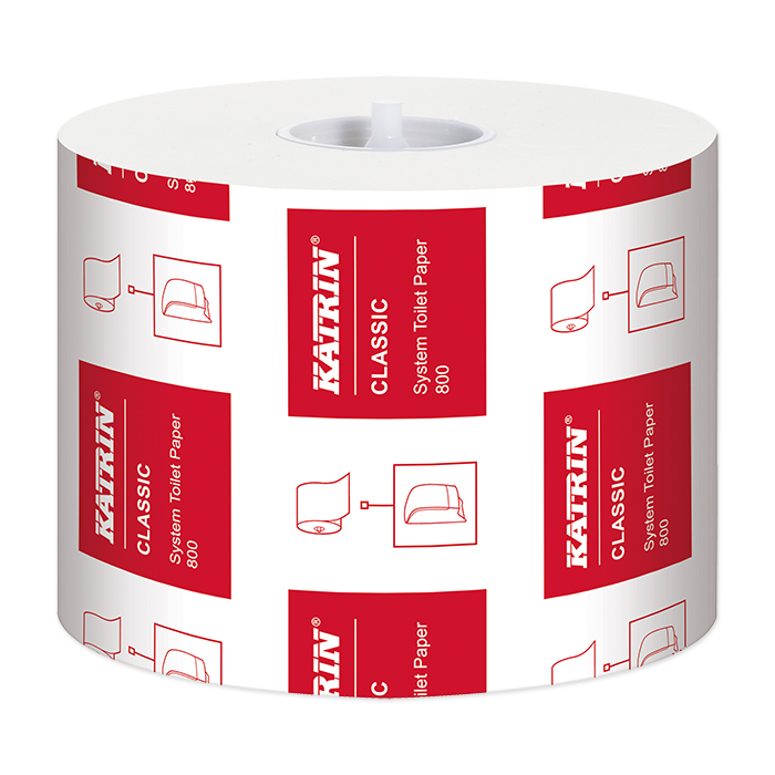 Katrin Toilettenpapier Classic System Toilet 800 2-lagig, 9,9 x 12 cm