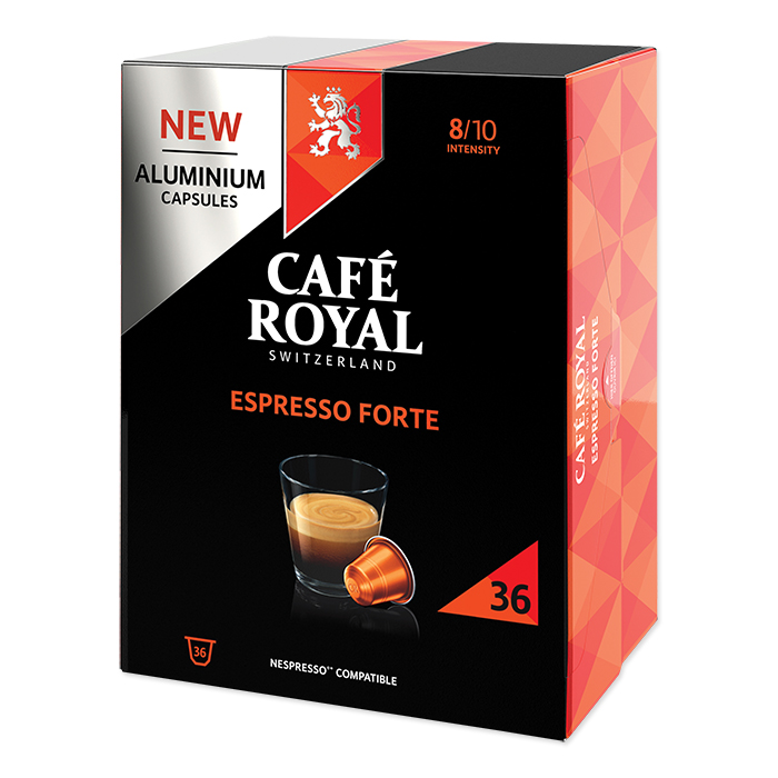 Capsule Café Royal Espresso Forte, pacco da 36 capsule.