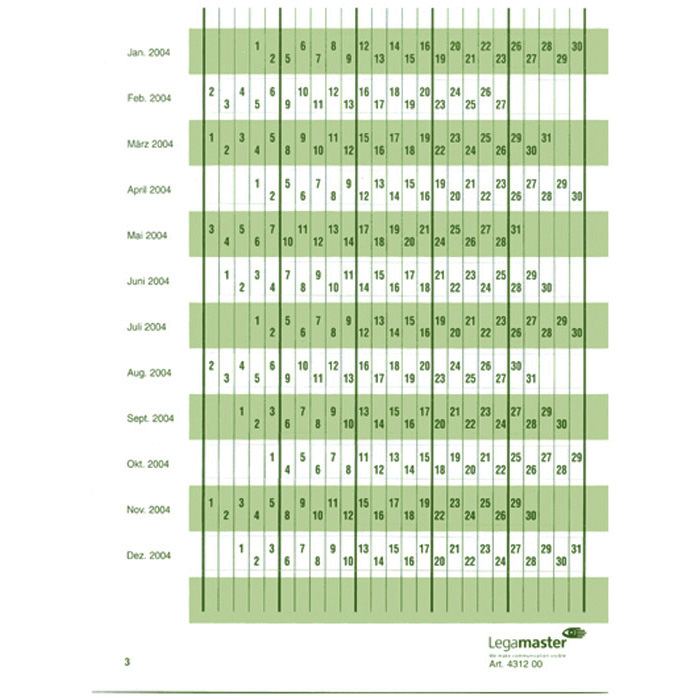 Legamaster Set di strisce per data Set di strisce per data, settimana di 5 giorni