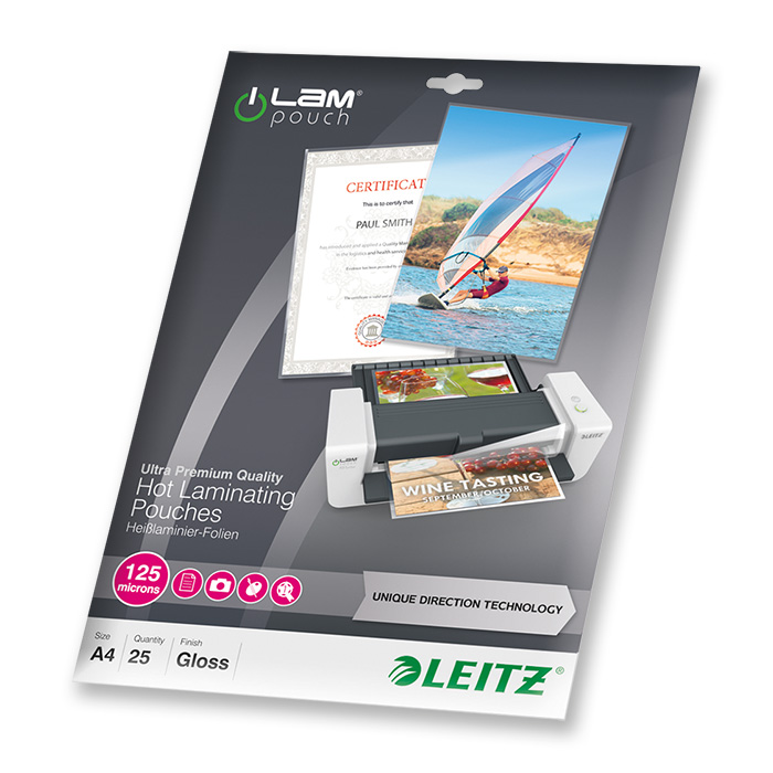 Leitz Laminating pouches iLAM 125 my, A4, 216 x 303 mm