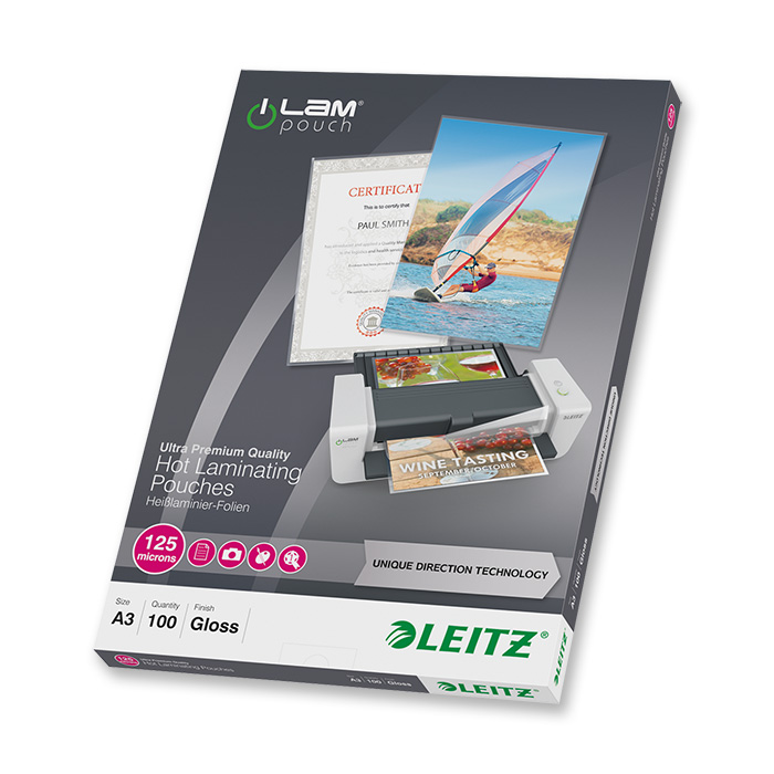 Leitz Laminating pouches iLAM 125 my, A3, 303 x 426 mm