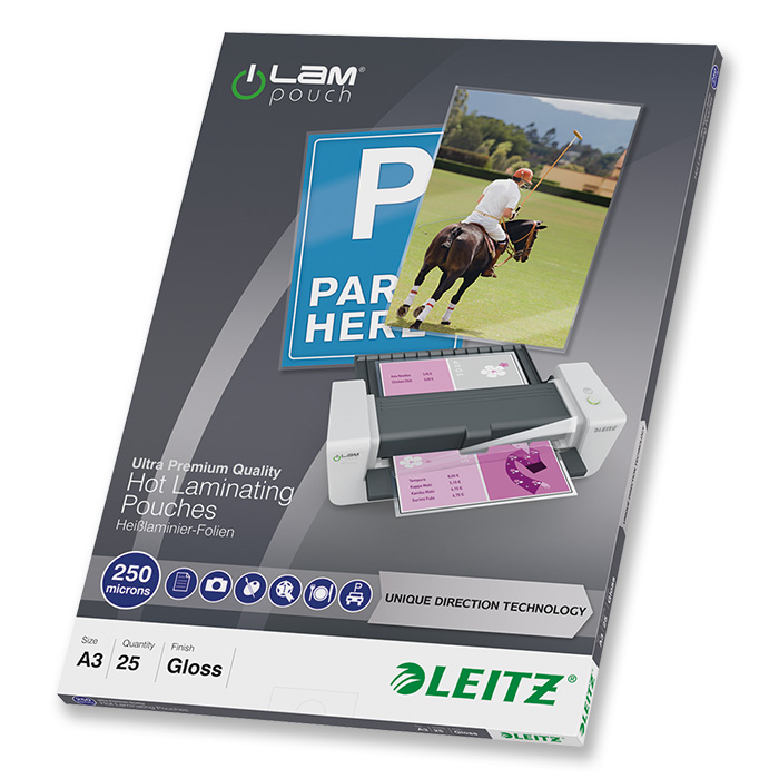 Leitz Laminating pouches iLAM 250 my, A3, 303 x 426 mm