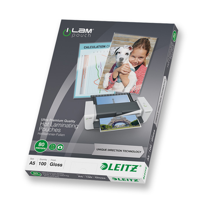 Leitz Laminier-Folientaschen iLAM 80 my, A5, 154 x 216 mm