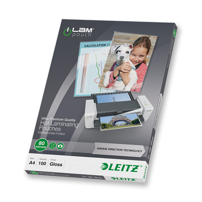 Leitz Laminier-Folientaschen iLAM 80 my, A4, 216 x 303 mm