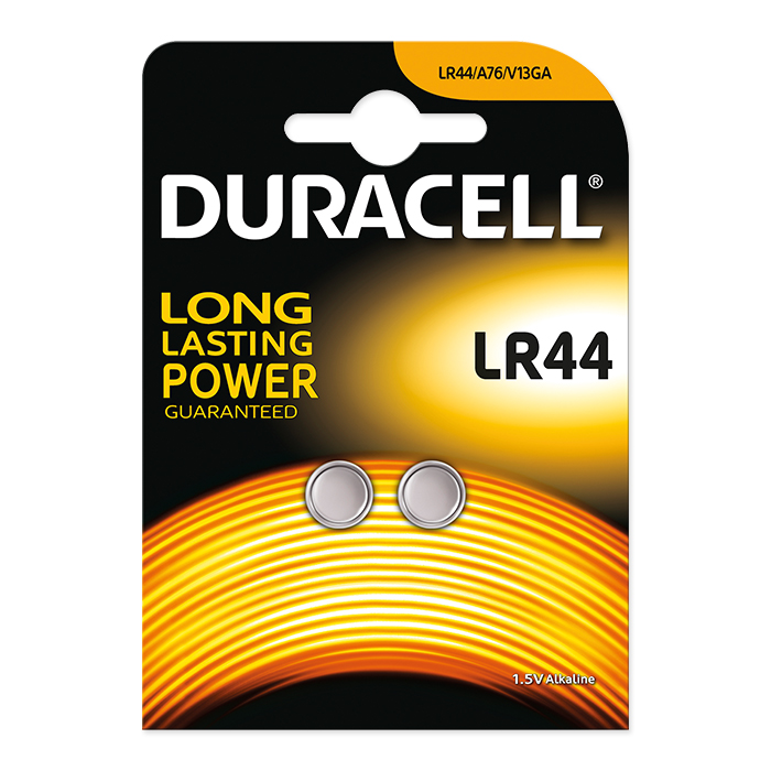 Duracell Alkaline LR44 1.5 Volt, 2 pieces