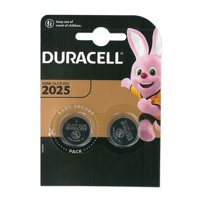 Duracell Lithium CR2025 3 Volt, 2 pieces