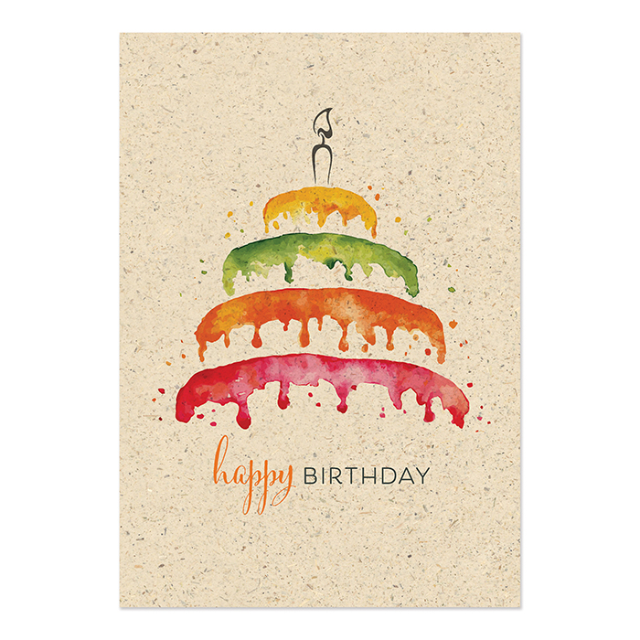 Natur Verlag Geburtstagskarte Graspapier - Torte