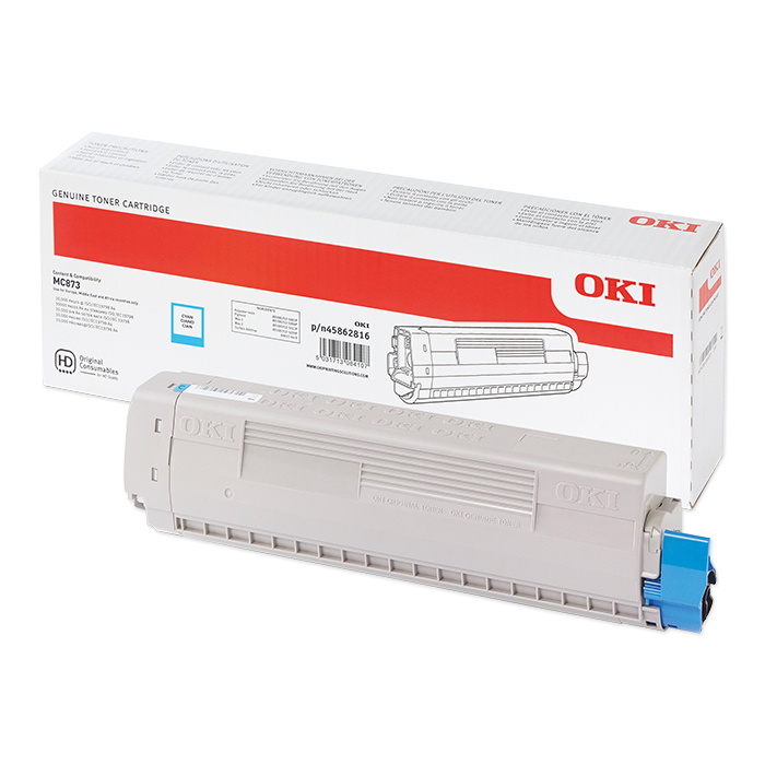 Oki Toner cartridge MC853 / 873 / 883 cyan, 10'000 pages - only for MC873