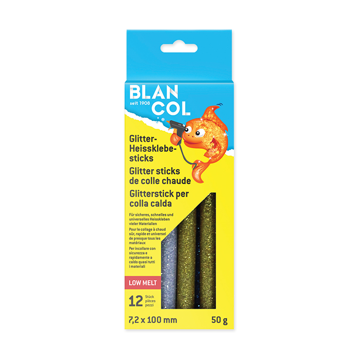 Glitter sticks de colle chaude BLANCOL KIDS cartouches de colle de rechange, 50 g