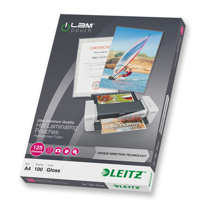 Leitz Buste trasparenti per la plastificazione iLAM 125 my, A4, 216 x 303 mm