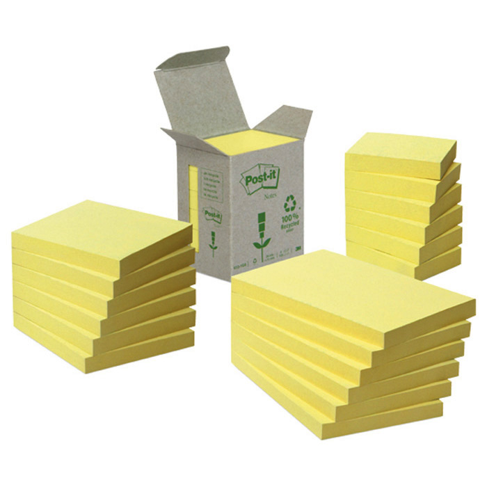 Post-It Feuillet adhésif Recycling Notes jaune