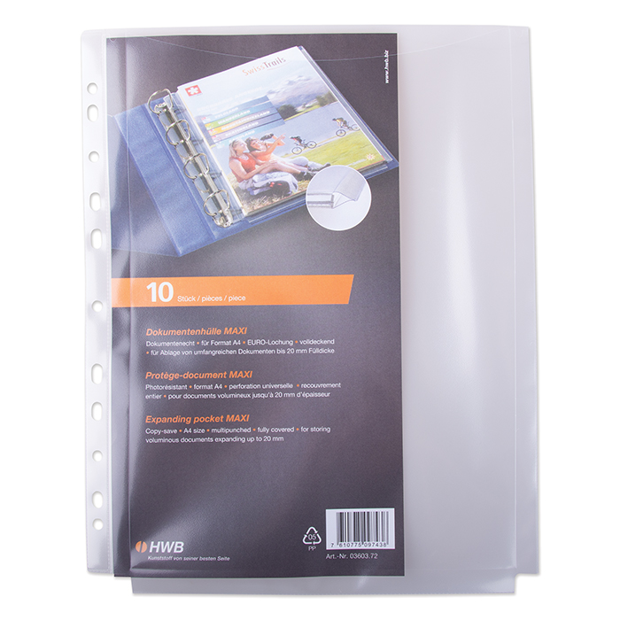 HWB Sheet protector Maxi PP 180 A4, full-covering