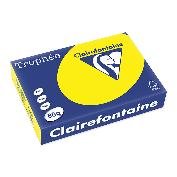 Clairefontaine Trophée Colored Copy FSC A4 giallo intensivo, 80 g/m²