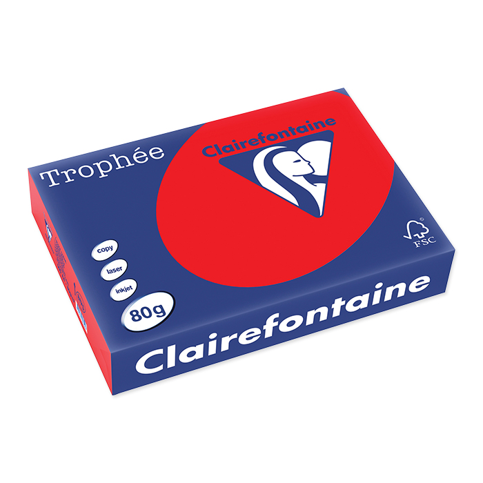 Clairefontaine Trophée Colored Copy FSC A4 rouge corail, 80 g/m²