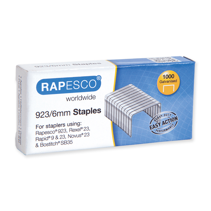 Rapesco Staples typ 923 923/6, leg length 6 mm