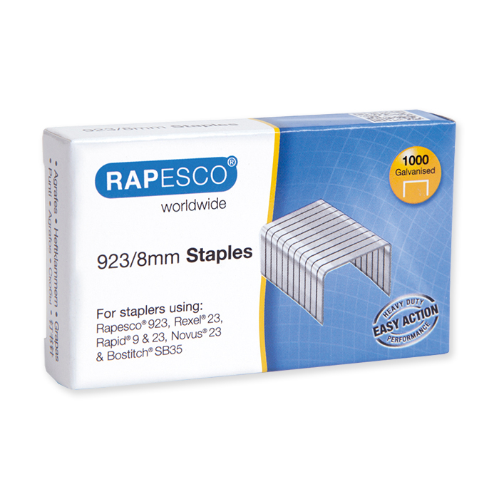 Rapesco Staples typ 923 923/8, leg length 8 mm