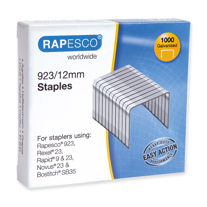 Rapesco Staples typ 923 923/12, leg length 12 mm
