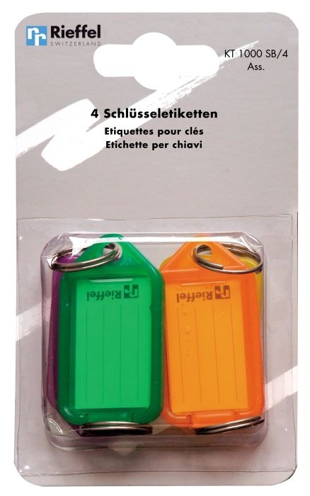 Rieffel Schlüsselanhänger KeyTag Grün, Orange, Violett, Gelb