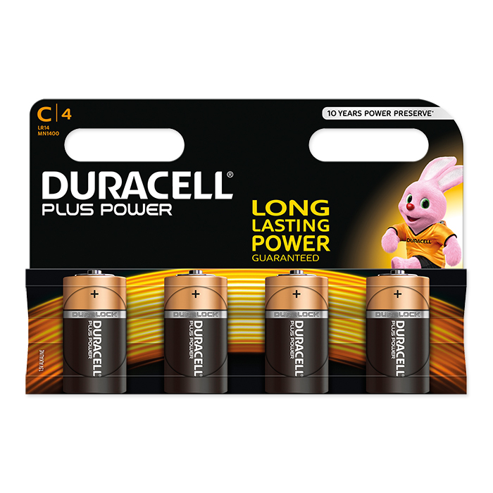 Duracell C Plus Power 1.5 Volt, 4 pieces