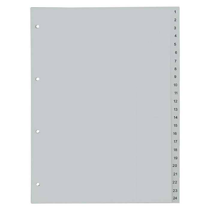 HWB Numbered dividers PP 1 - 24, without index sheet